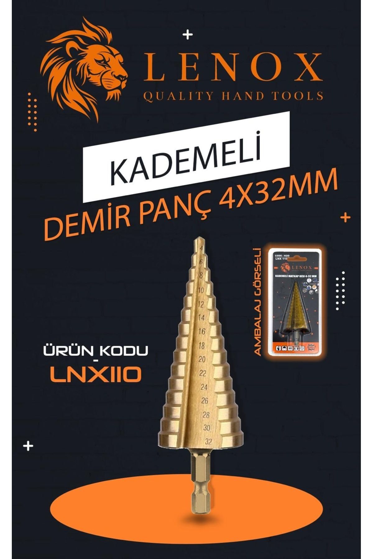 Lenox Tools 4–32 mm Kademeli Matkap Ucu – Demir Panç