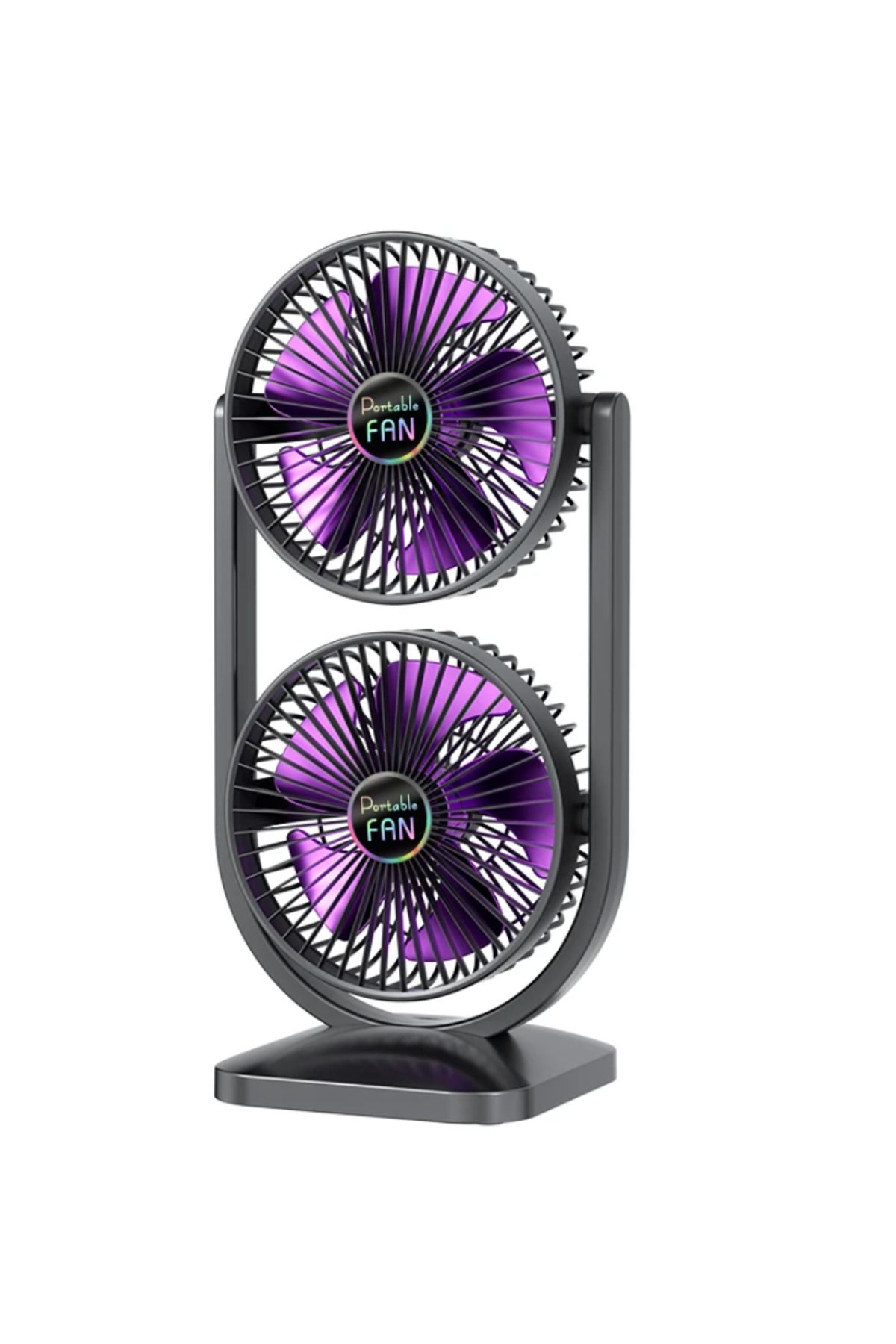 güvenli sepet teknoloji dünyası Vantilatör 3 Hız Ayarlı Kademeli Masaüstü Turbo Fan USB Şarj Edilebilir Bataryalı Ofis /Ev Tipi 360°