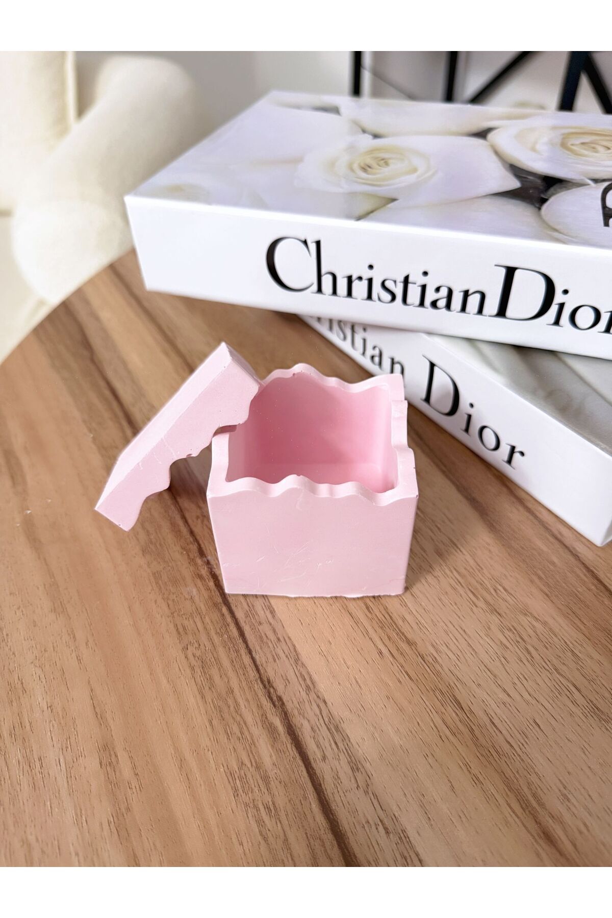 Deslina Dekoratif Soft Pembe Küp Obje / Ev & Ofis Dekor Ürünü