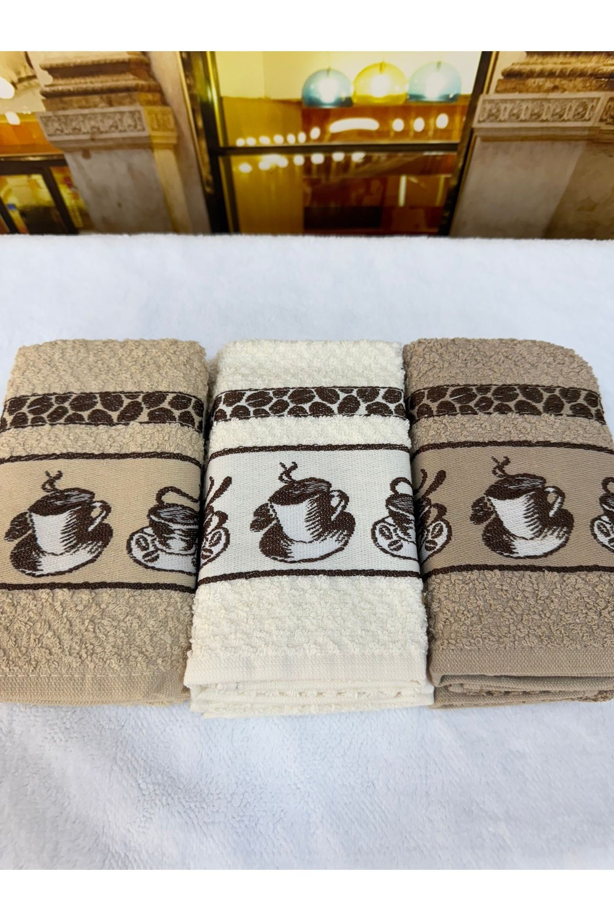Artiva Home Collection %100 Pamuk 30x50 6'lı Jakarlı PVC Çantalı Mutfak Havlu Seti