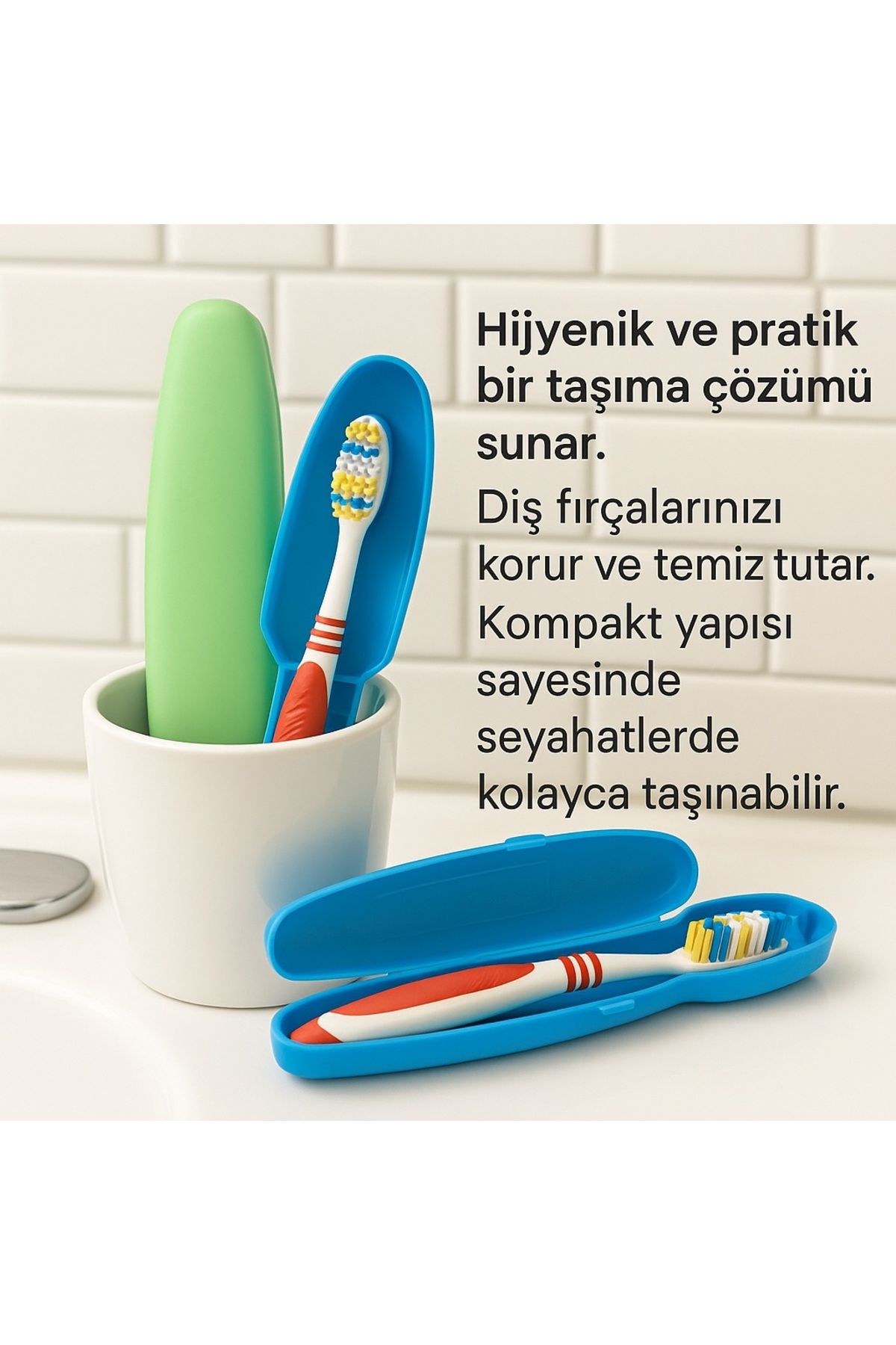 obrigado Diş Fırçalık Kutusu hijyenik ve pratik diş fırçalarınızı korur ve temiz tutar 1 adet