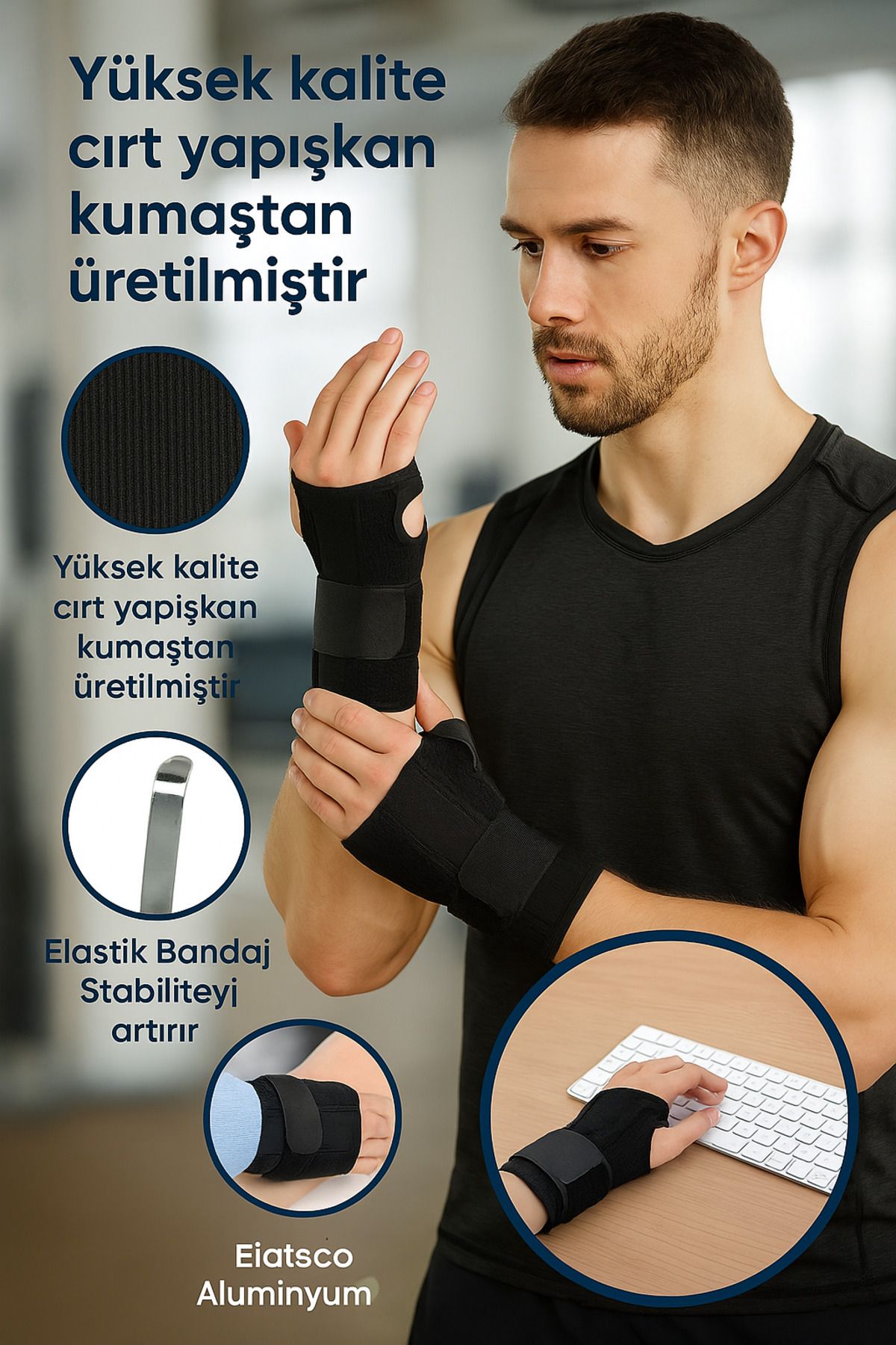 AboutThePerfect El Bilek Sabitleyici, Çift Taraflı, Rahat ve Destekleyici Splint