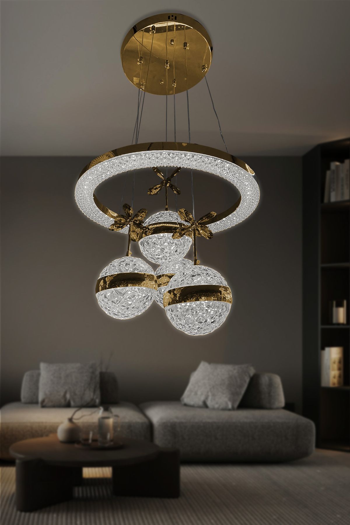 RSCOLLECTIONS Lina 4 lü Modern Sarkıt Led Avize