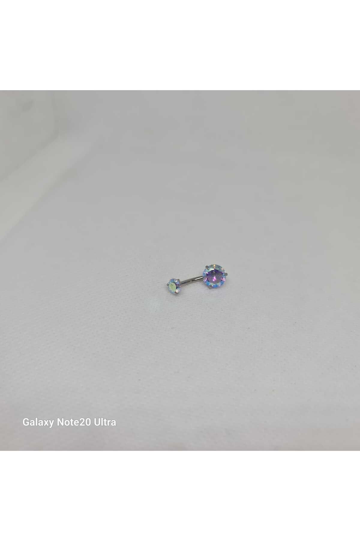 Store 316L Zirkon Taşlı Paslanmaz Çelik Göbek Piercing