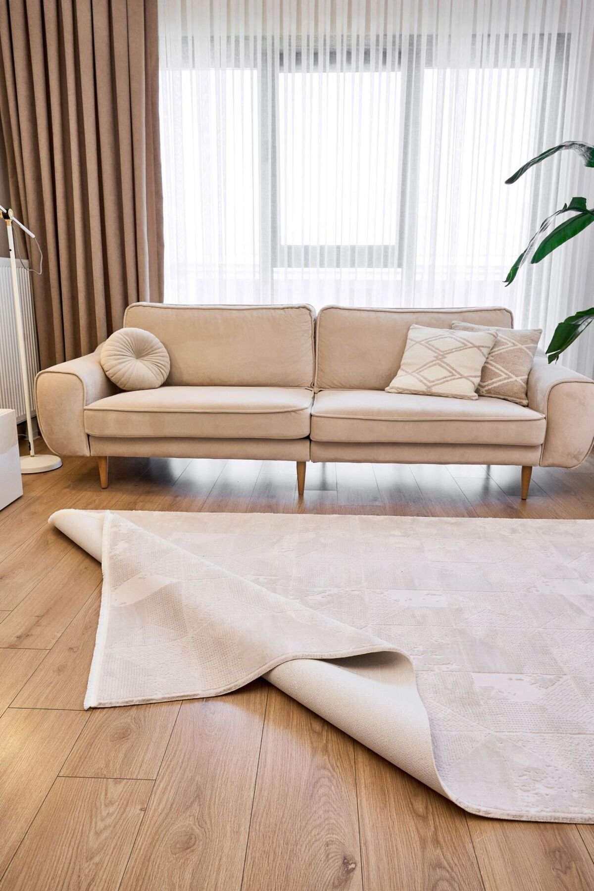akbel halı & yatak exclusive home design Azur 6531 Krem - Modern Akrilik Halı | Salon Oturma Halısı