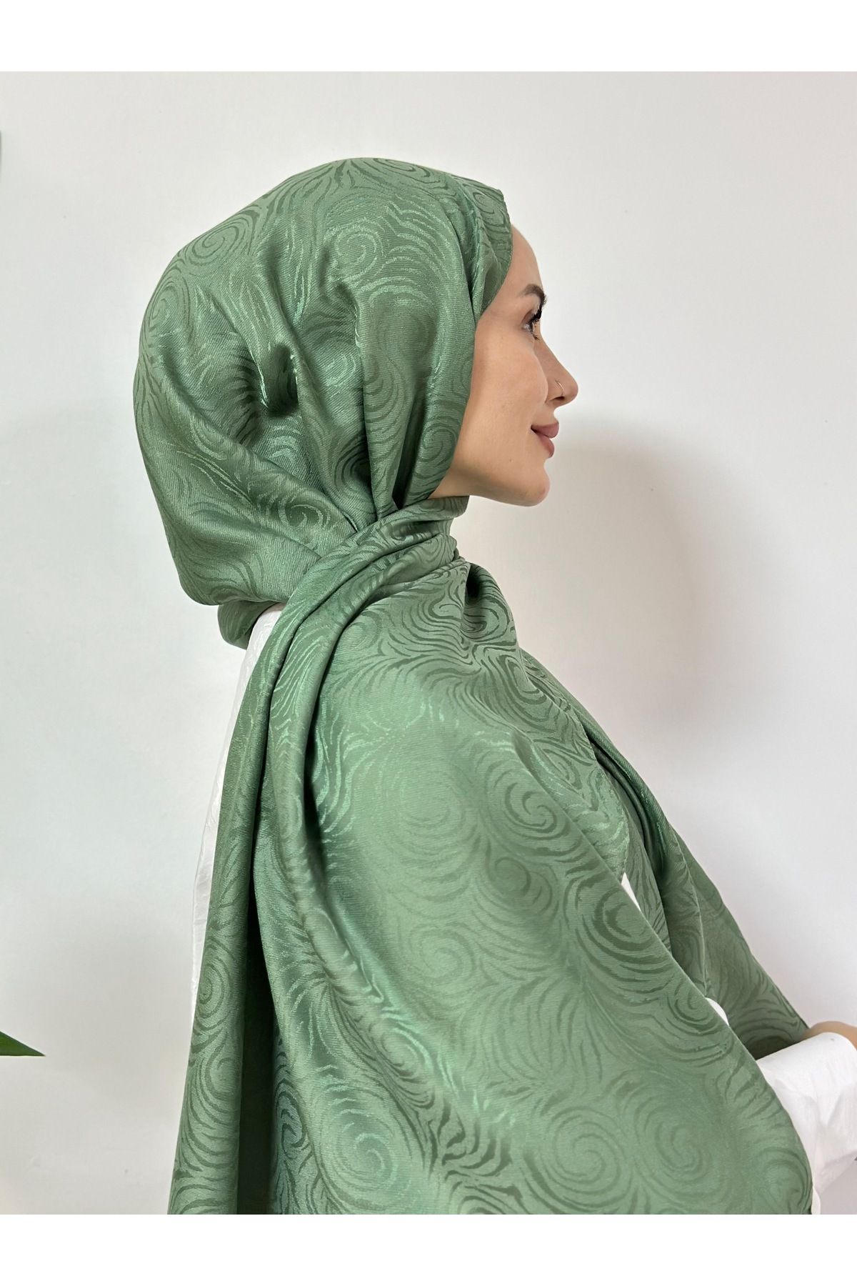 Pull Scarfs Shine İsabella Desen - Küf yeşili