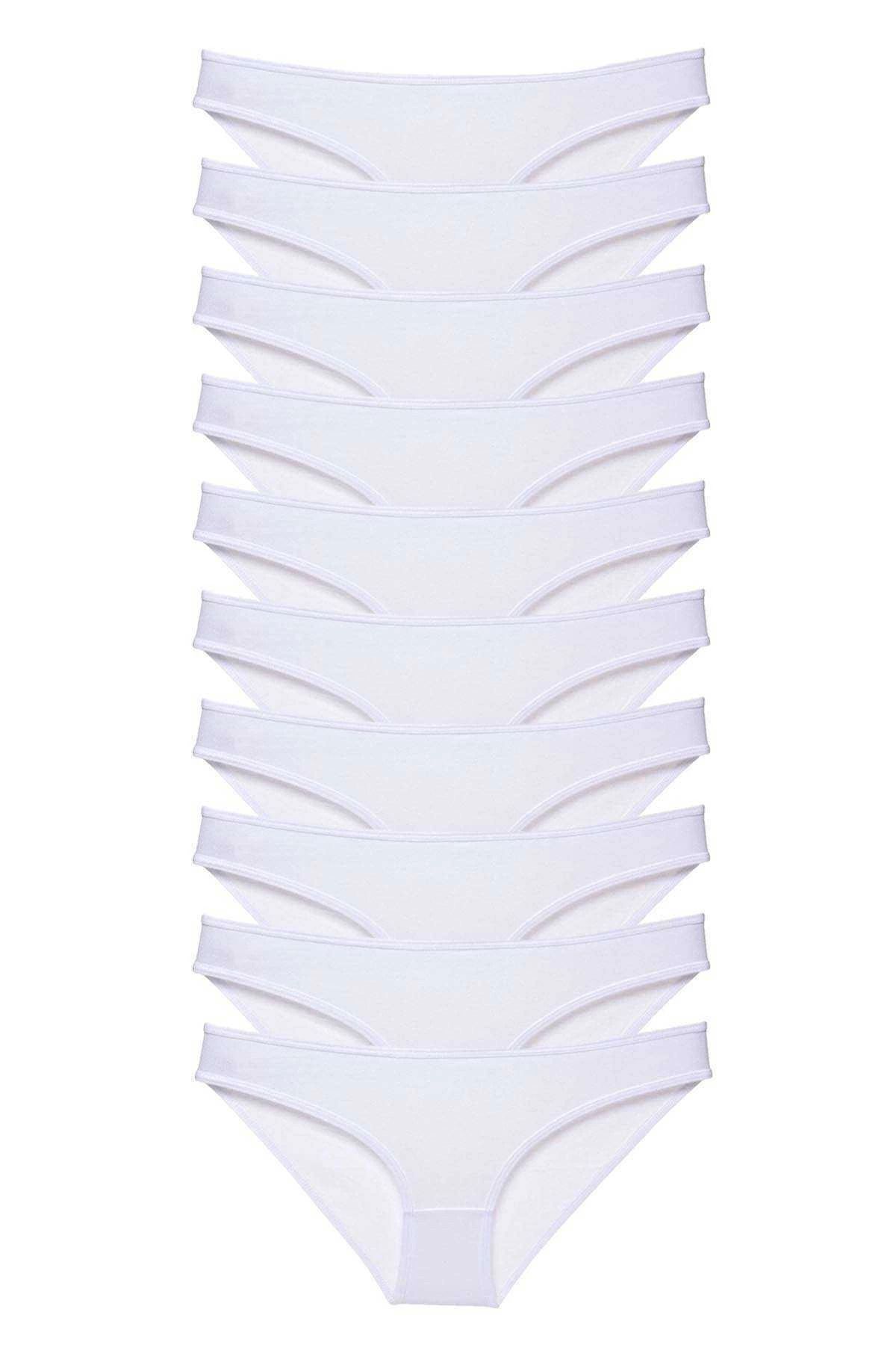 Omarı Rahat ve Esnek Beyaz Kadın Slip Külot Seti