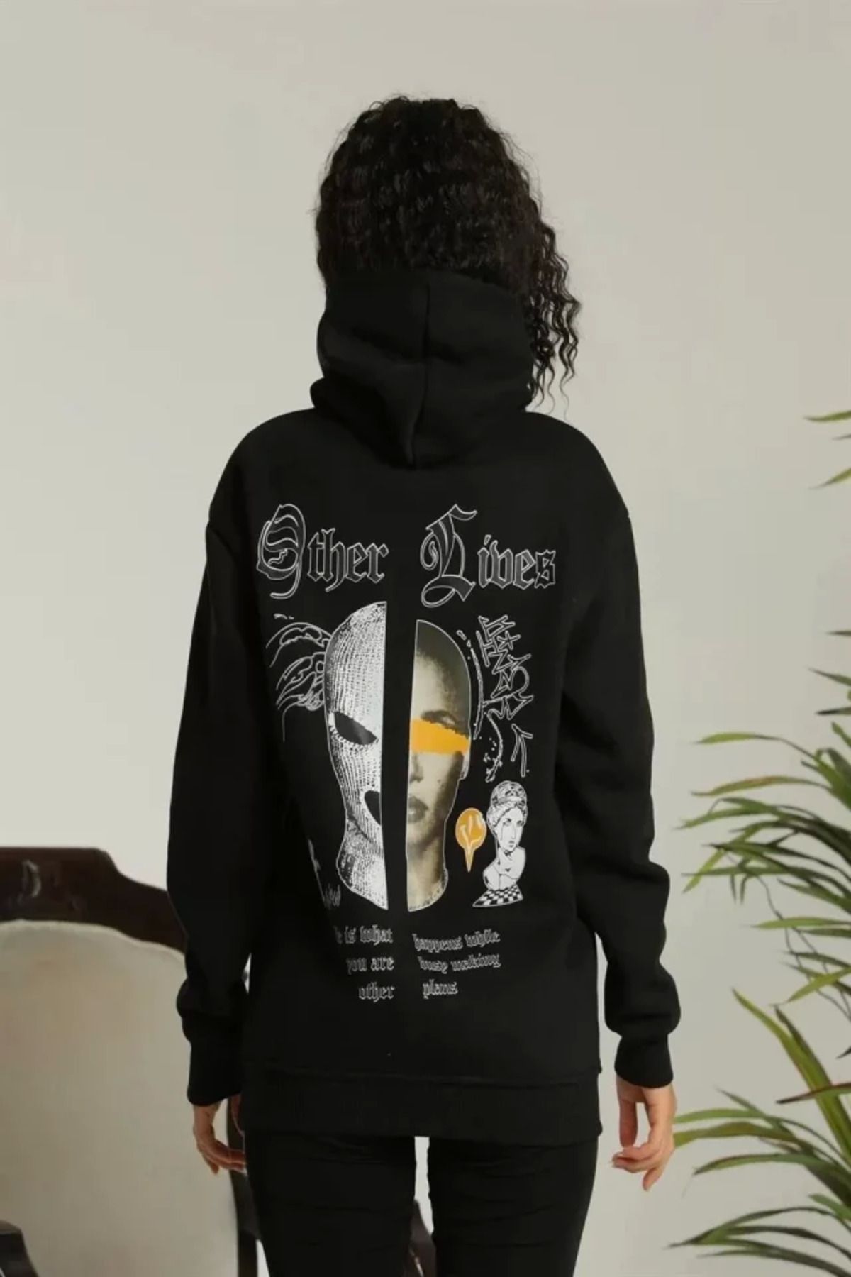 ZORM Oversize Kapüşonlu Siyah Sweatshirt