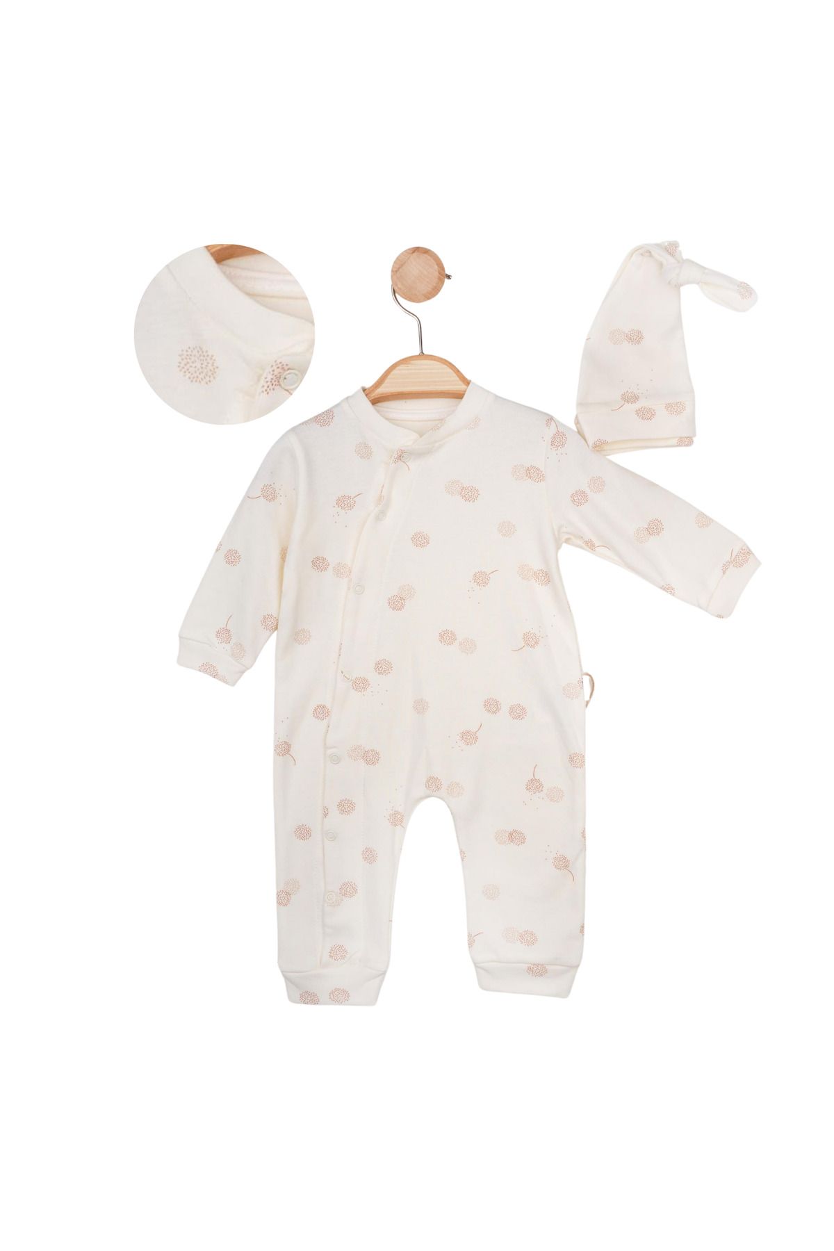 colbi baby Polen Desenli Yandan Çıtçıtlı Tulum