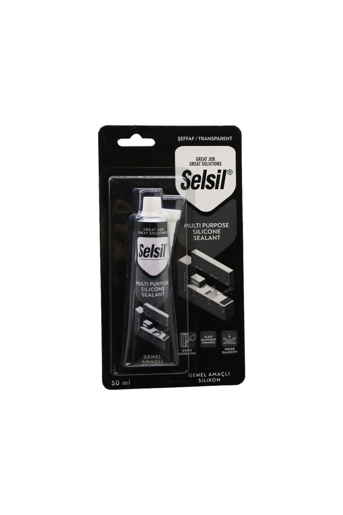 KutuluStore SELSİL ŞEFFAF TÜP GENEL AMAÇLI SİLİKON 50 ML (5168)