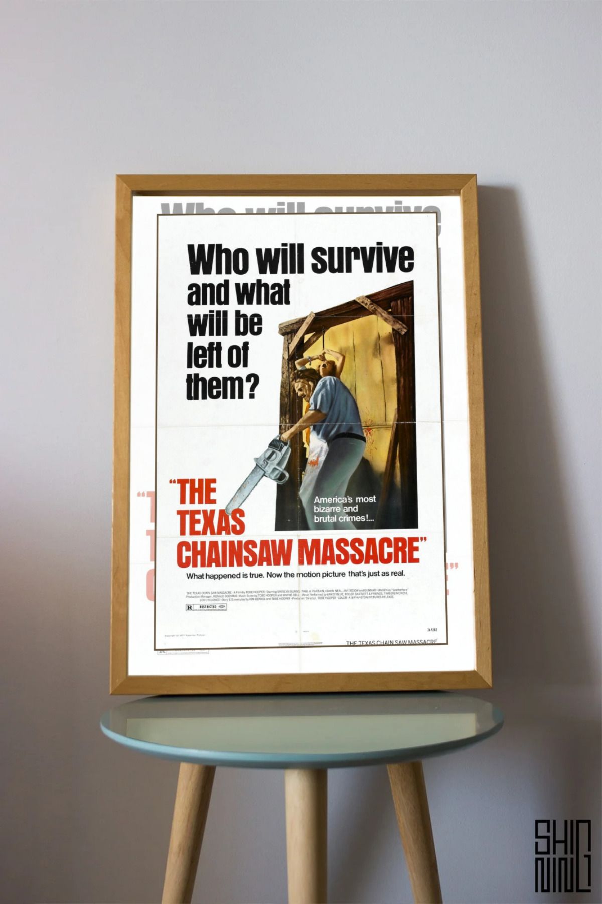 Home Çerçeveli "The Texas Chain Saw Massacre (1974)" Vintage Film Afiş Tablo