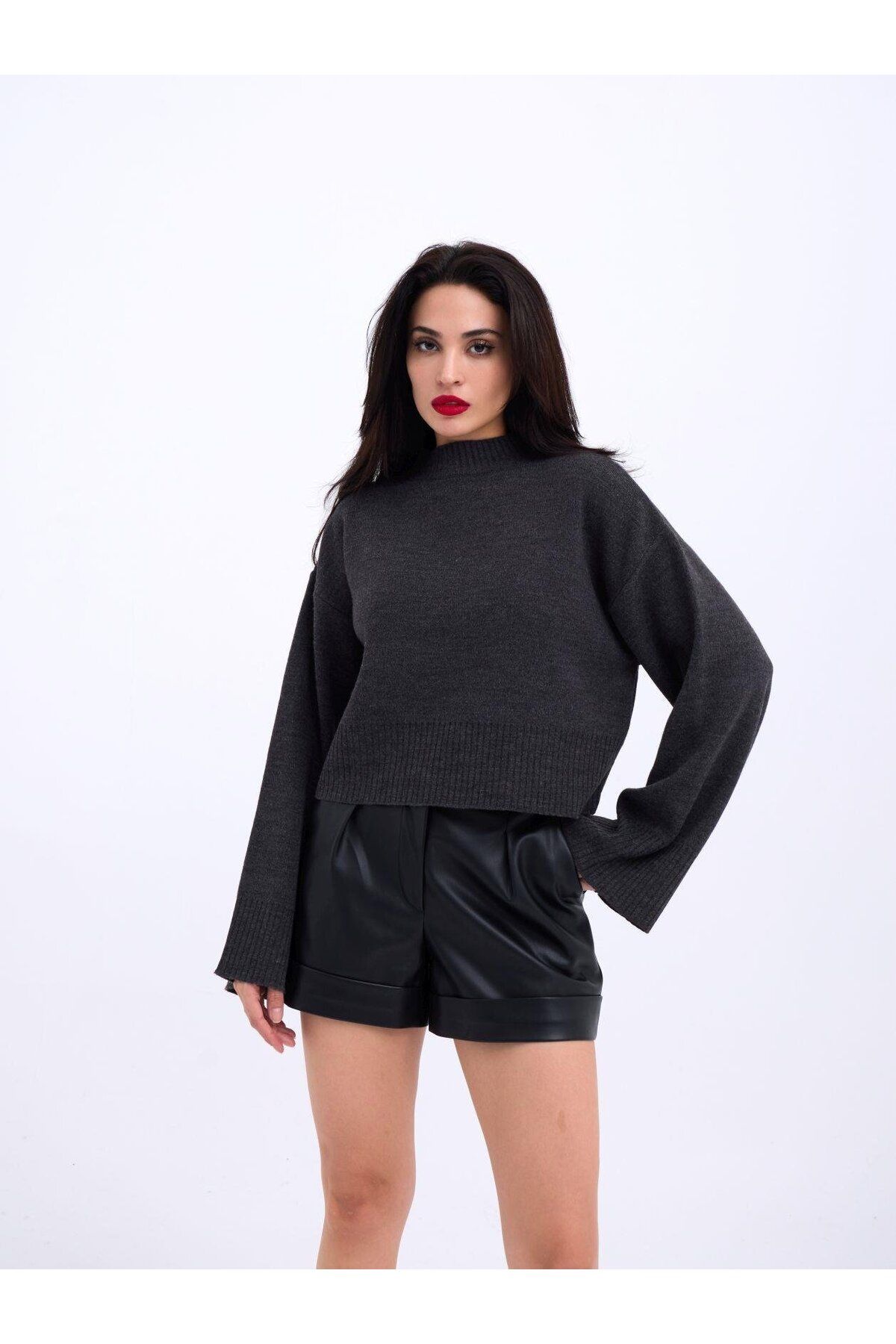 D&M Life Collection 3628 KOL GENİŞ KAZAK-ANTRASİT