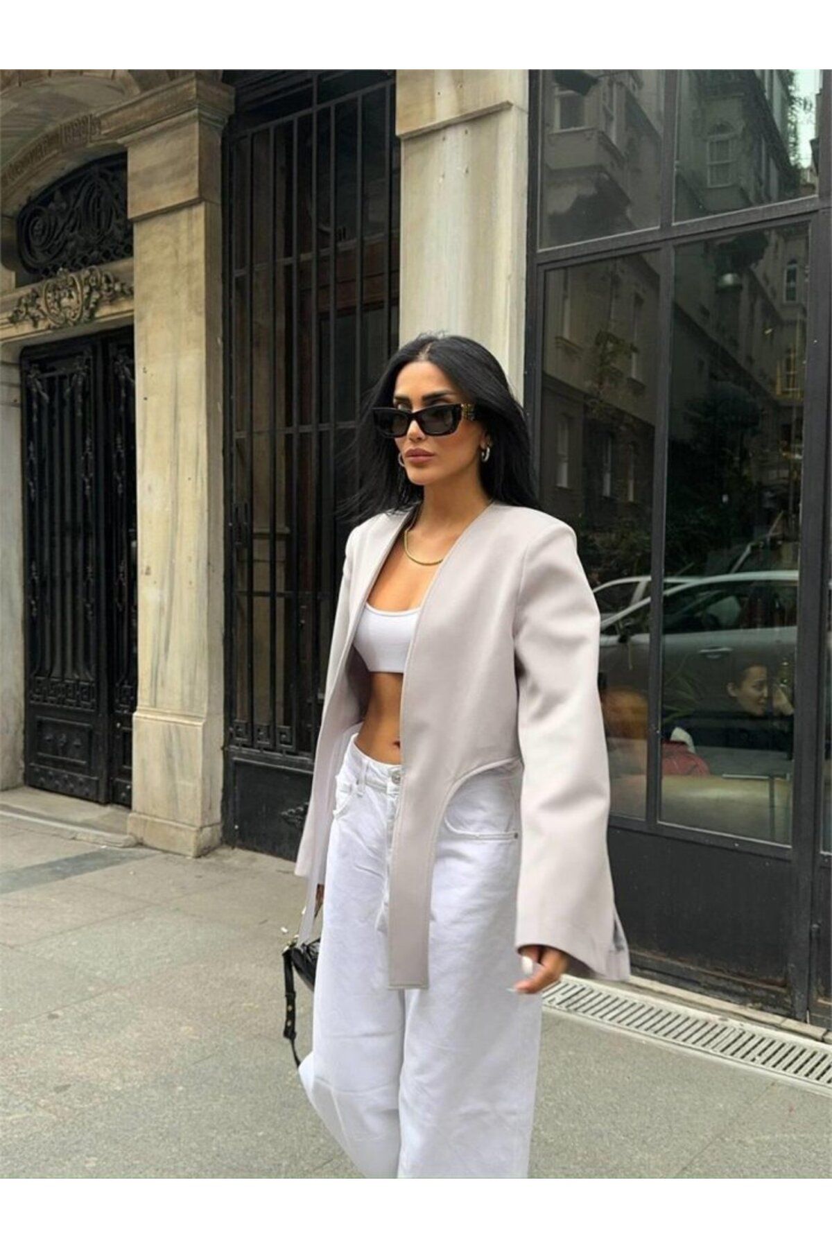 D&M Life Collection CROP CEKET BAĞLAMA KUYRUKLU - Gri - L