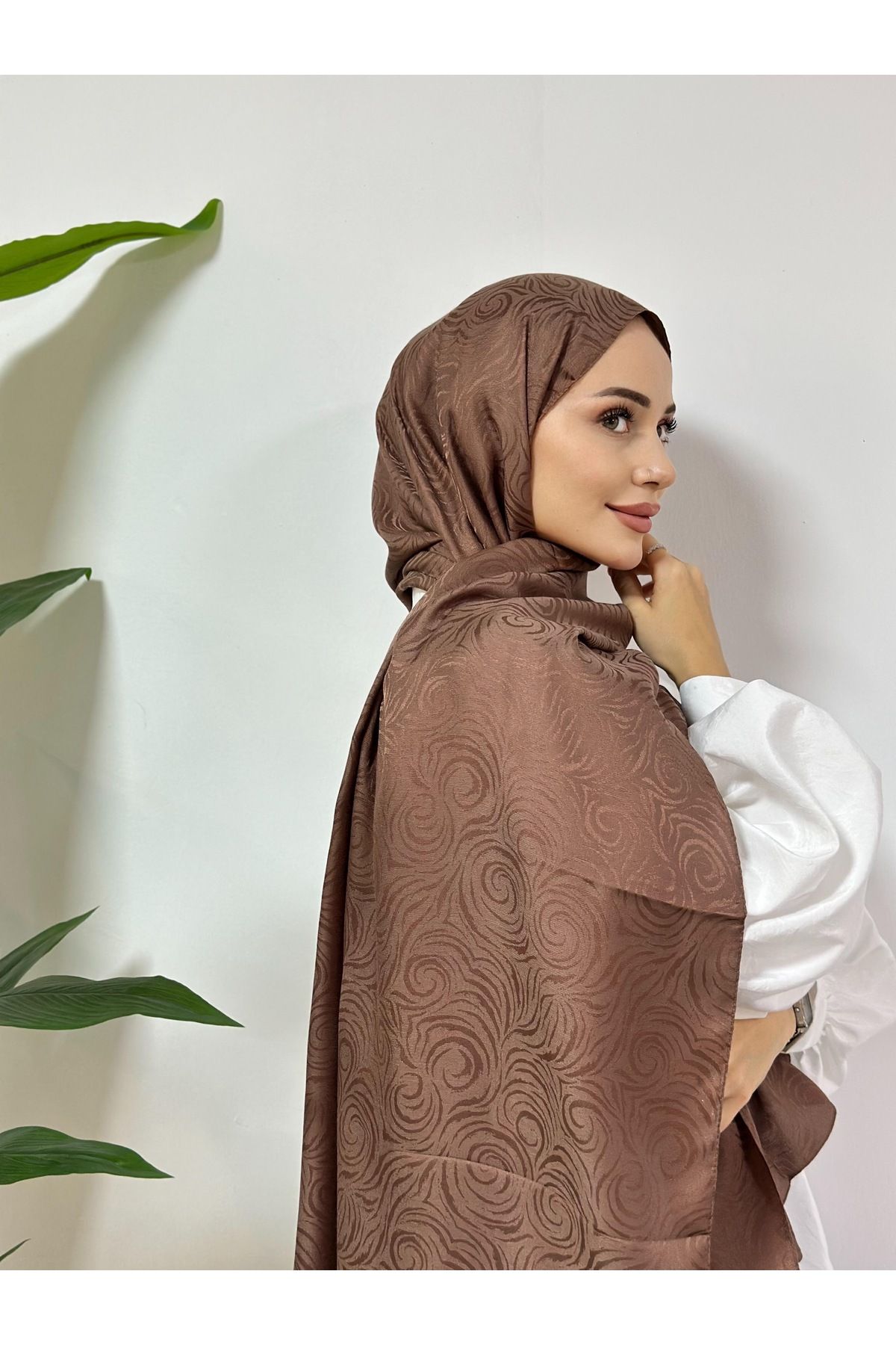Pull Scarfs Shine İsabella Desen - Tozlu Kahve