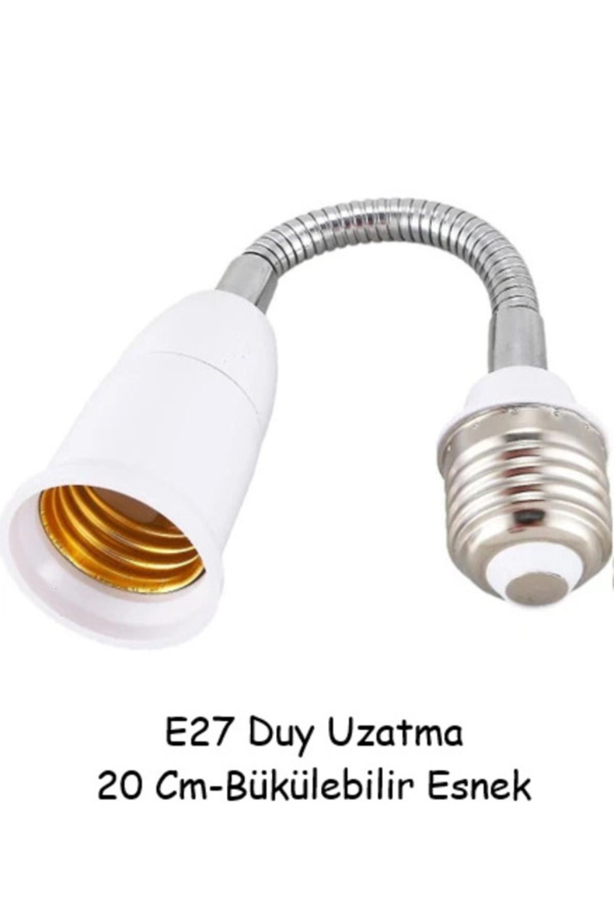 Vwin E27 Duy Uzatma 20 Cm Metal Esnek Bükülebilir