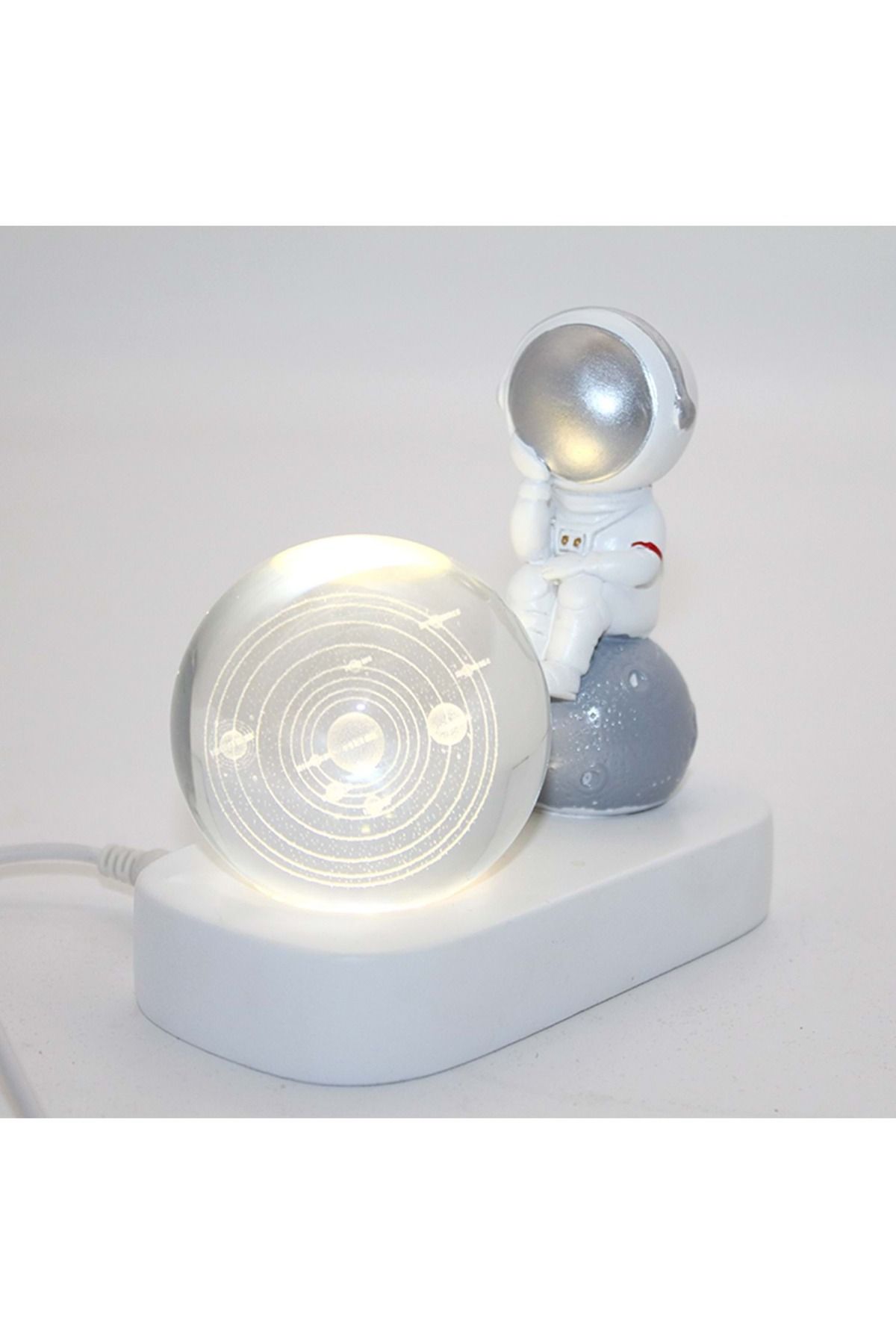 Store Astronot Ledli Küre 11*12 Cm