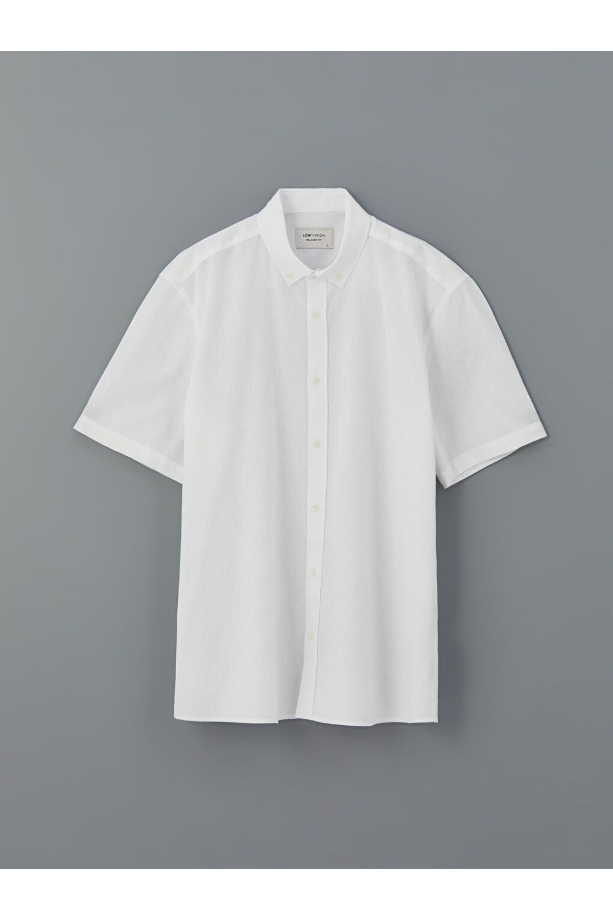 LC Waikiki-Ανδρικό πουκάμισο Sari Regular Fit με κοντό μανίκι λινό μείγμα 5
