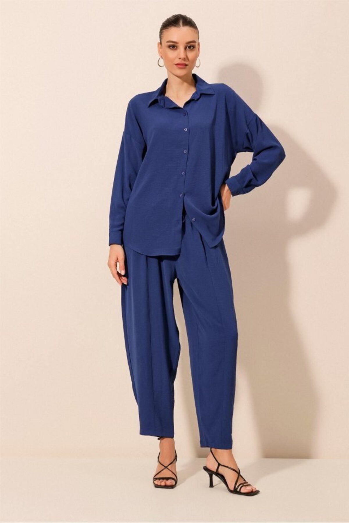 D&M Life Collection 6593 Oversize İkili Takım - Saks - 42