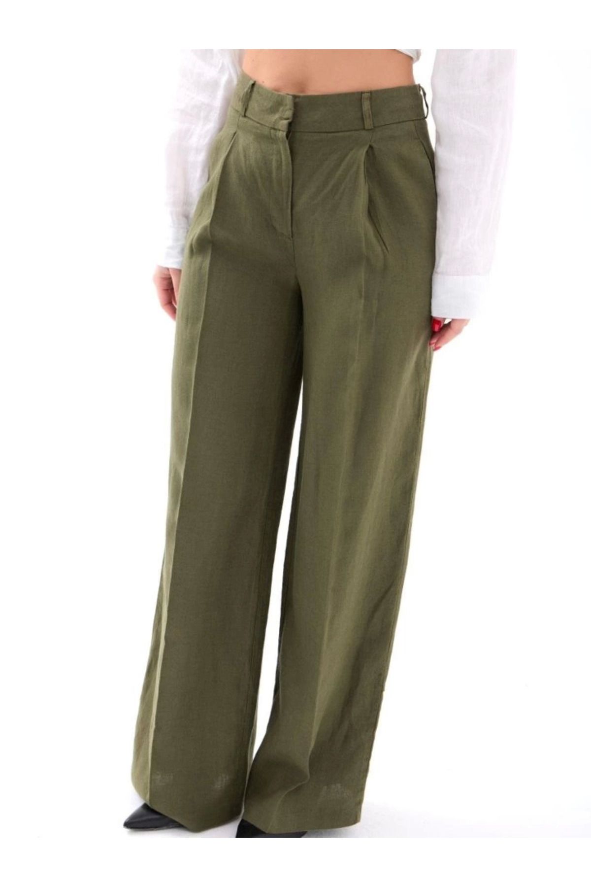 Omarı Siyah Skinny Fit Pantolon