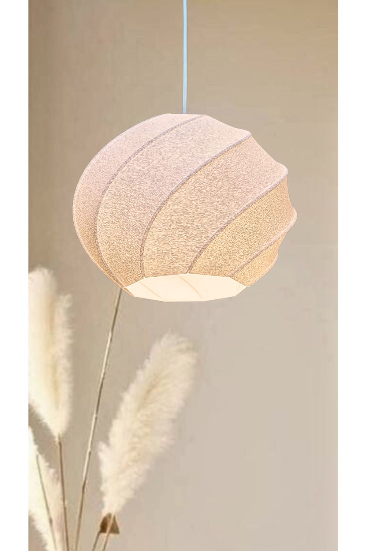 decory Ashley Beyaz Modern Dokulu, Pinterest Tarzı Özel Tasarım Tekli Sarkıt Avize (Bioplastik) E27