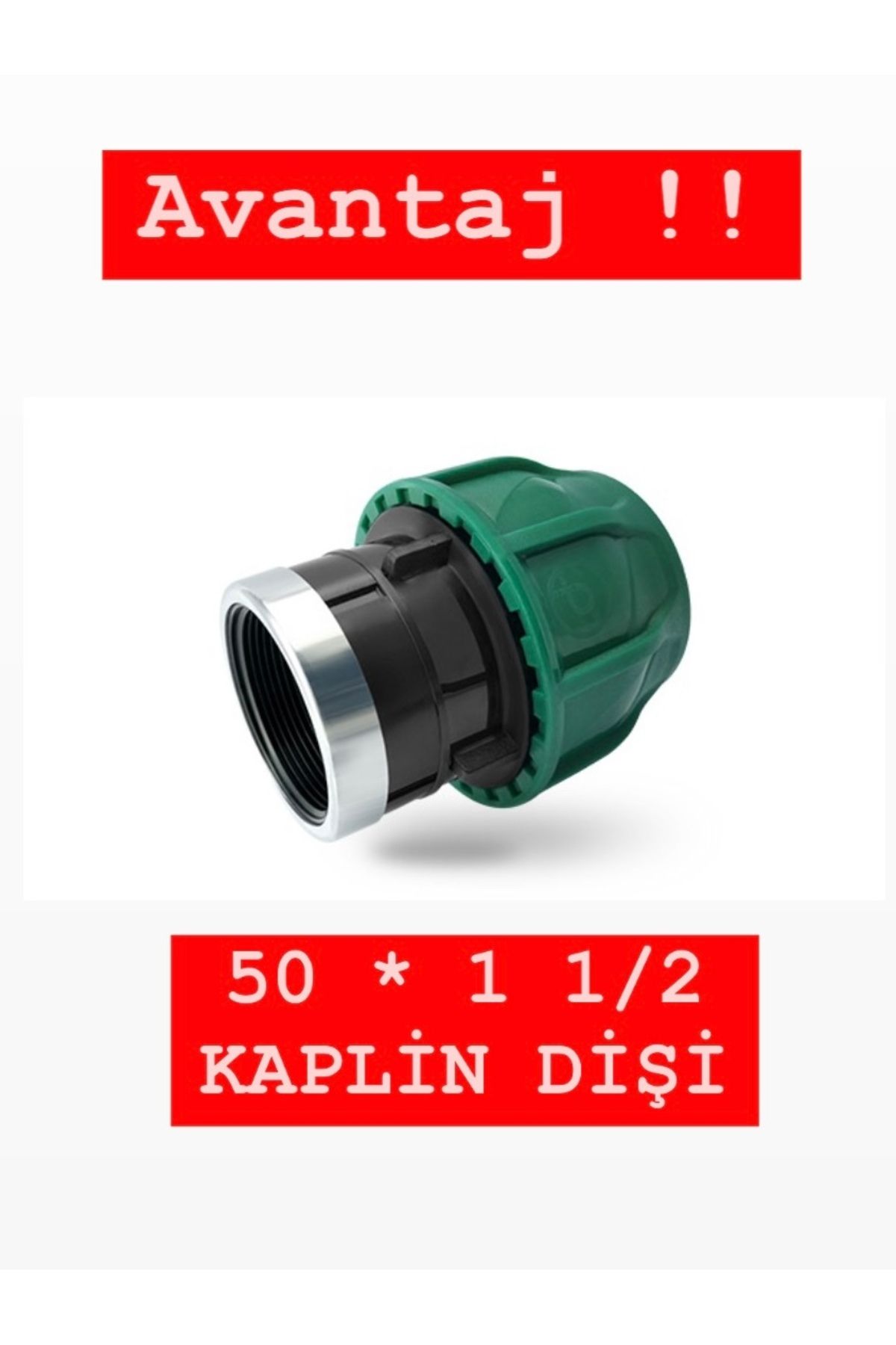 POELSAN 50 x 1 1/2 Dişi Kablin | Galvaniz Metal Yüzüklü Bağlantı | Tarım ve Bahçe Sulama Uyumlu