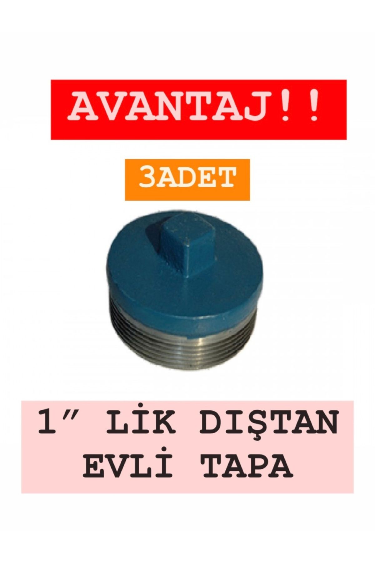 SFS 1" Döküm Körtapa | Dış Dişli (Evli) Metal Kapak | Tarım ve Bahçe Sulama Uyumlu