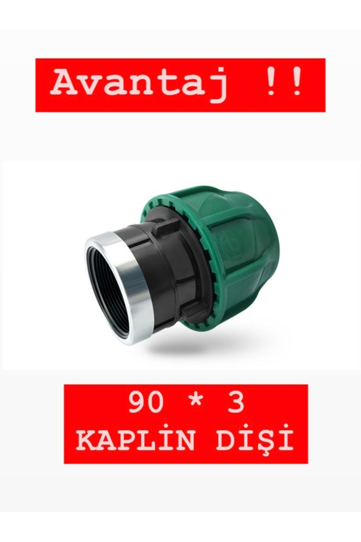 POELSAN 90 x 3" Dişi Kablin | Galvaniz Yüzüklü Bağlantı | Tarım ve Bahçe Sulama İçin Uyumlu Parça