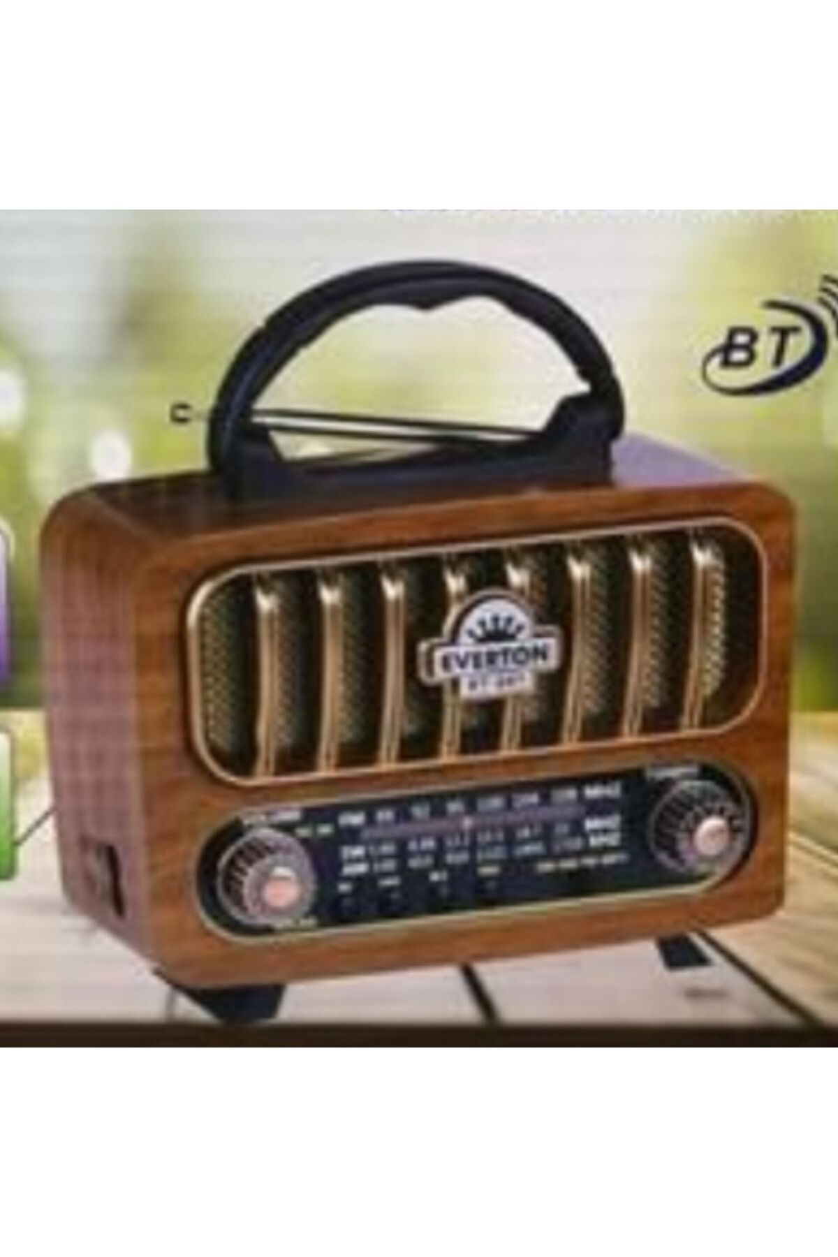 abnturk Güneş Enerjisi Şarjlı + Usb Şarj edilebiliir+ Bluetooth Nostaljik Radyo