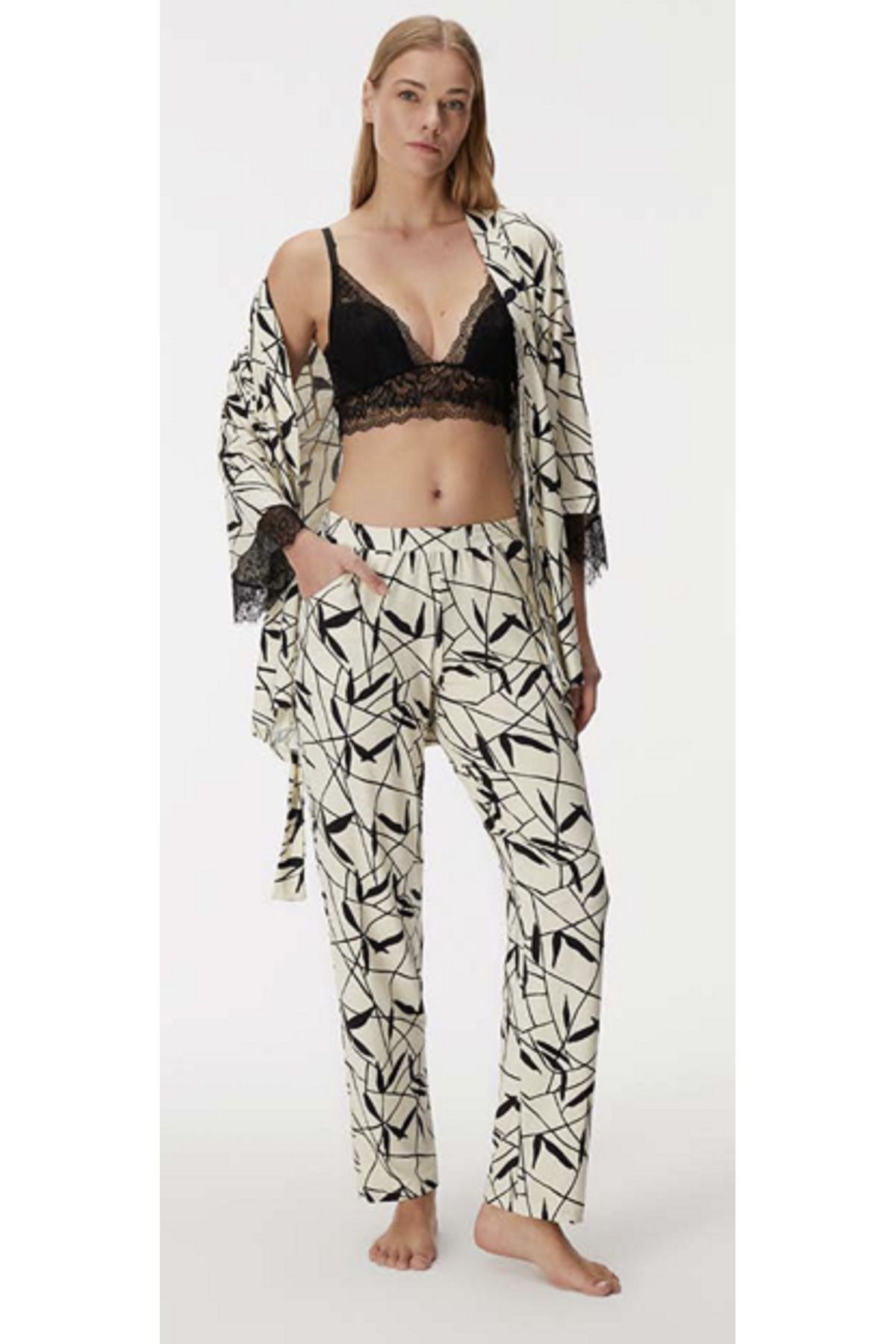 NightLove Anıl Petunia 11496 3'lü Kadın Pijama Takımı