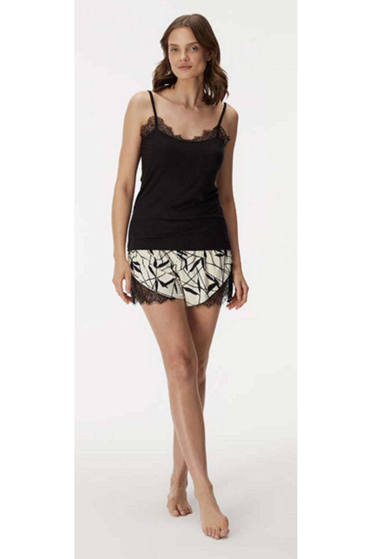 NightLove Anıl Petunia 11362 Kadın Şort Pijama Takım