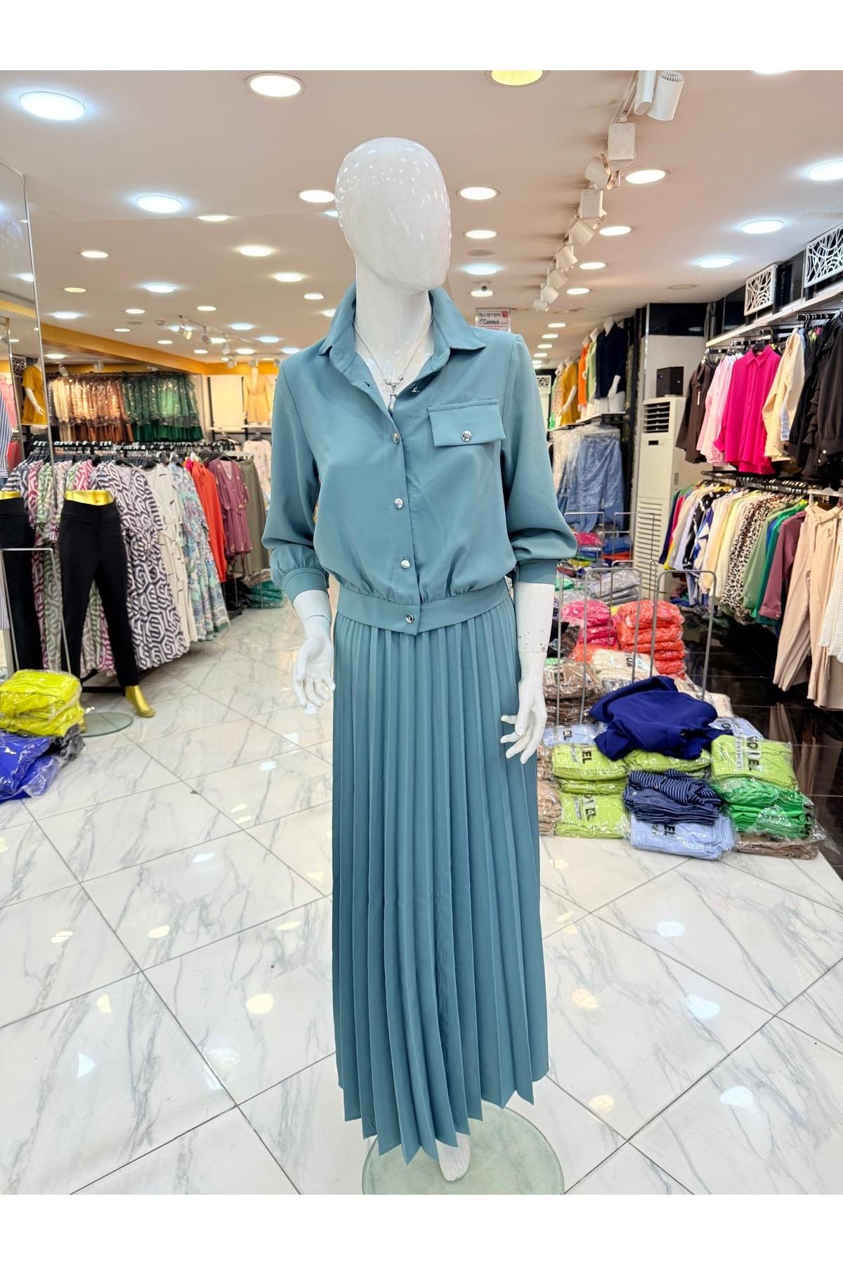 MC Boutique Dubai Pliseli Etekli Takım