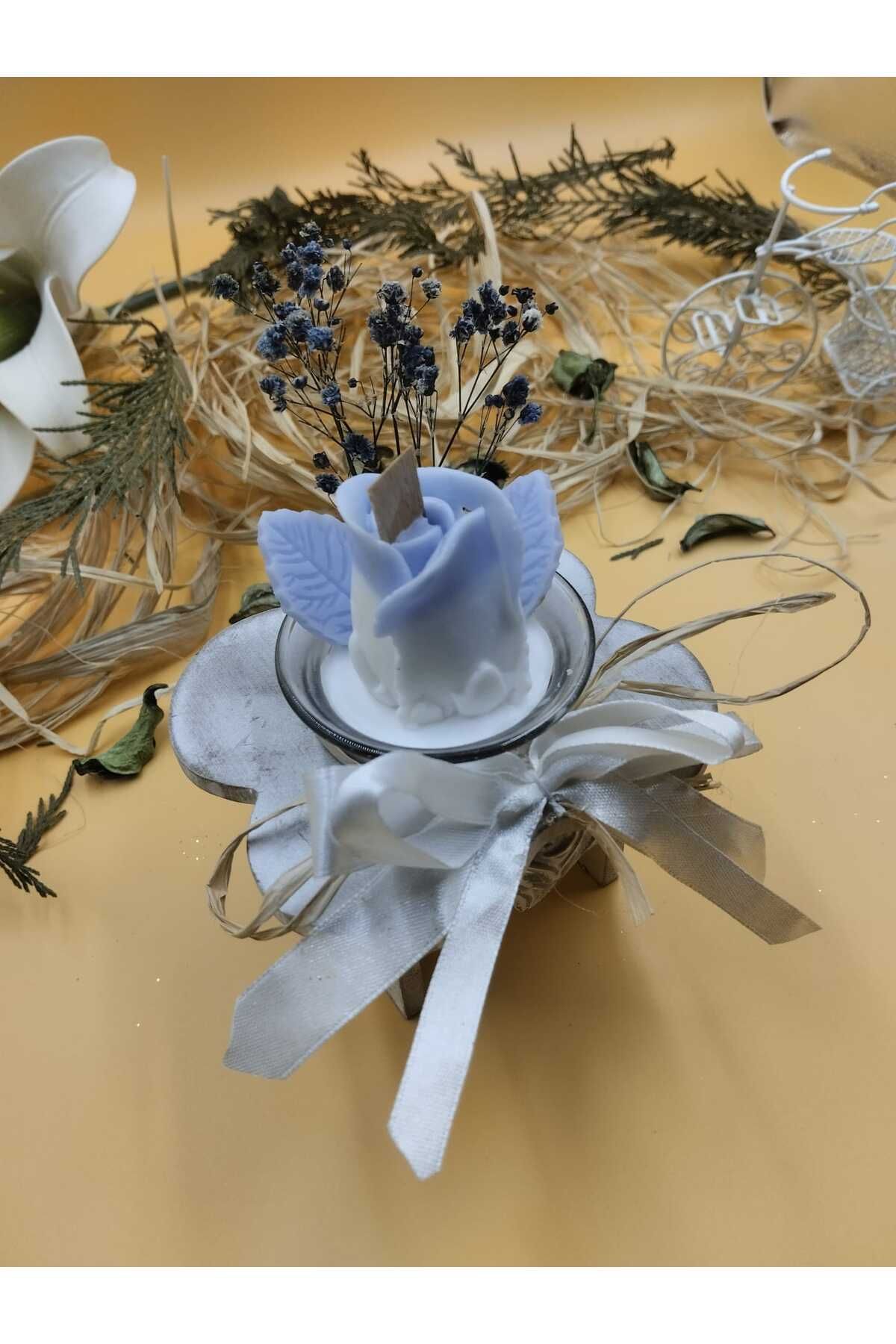 rat AHŞAP ŞAMDAN İÇİNDE GÜL KOKULU %100 SOYAWAX EL YAPIMI MUM