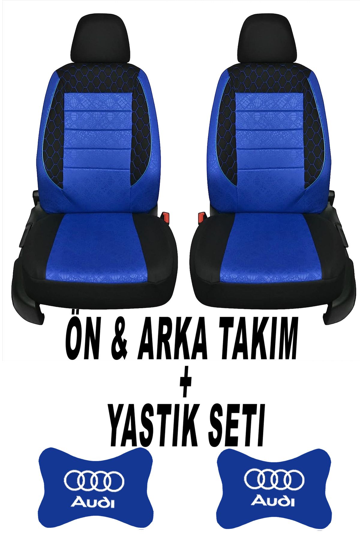 1araba1ev Oto Koltuk Kılıfı Audi Ön Arka Takım + 2 Adet Boyun Yastığı Seti