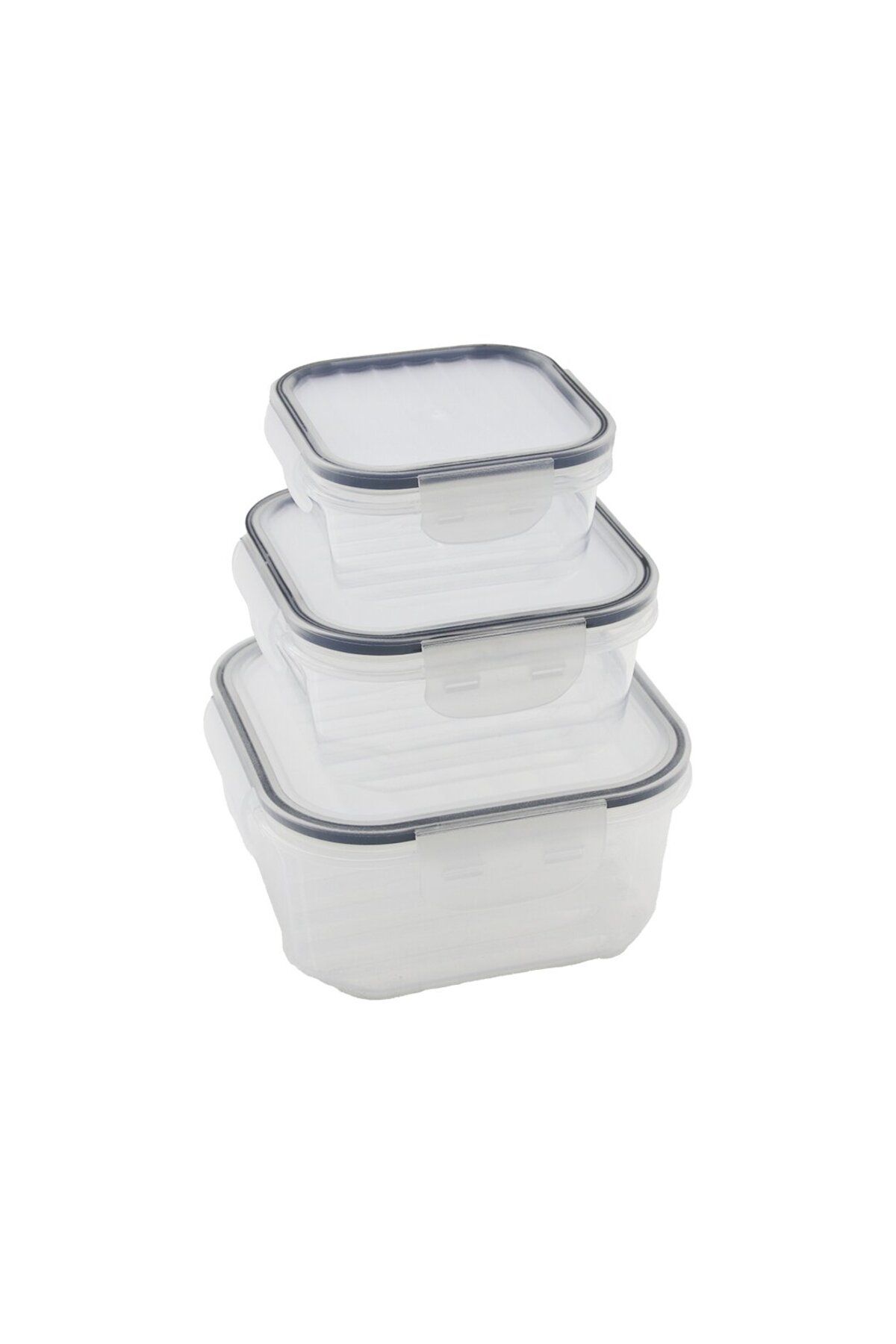 Findit QUİCK QLUX L-00860-2 3PCS= 400-800-1400ML SIZDIRMAZ SAKLAMA KABI SET ŞEFFAF PLS.KAP KİLİTLİ - CONTAL