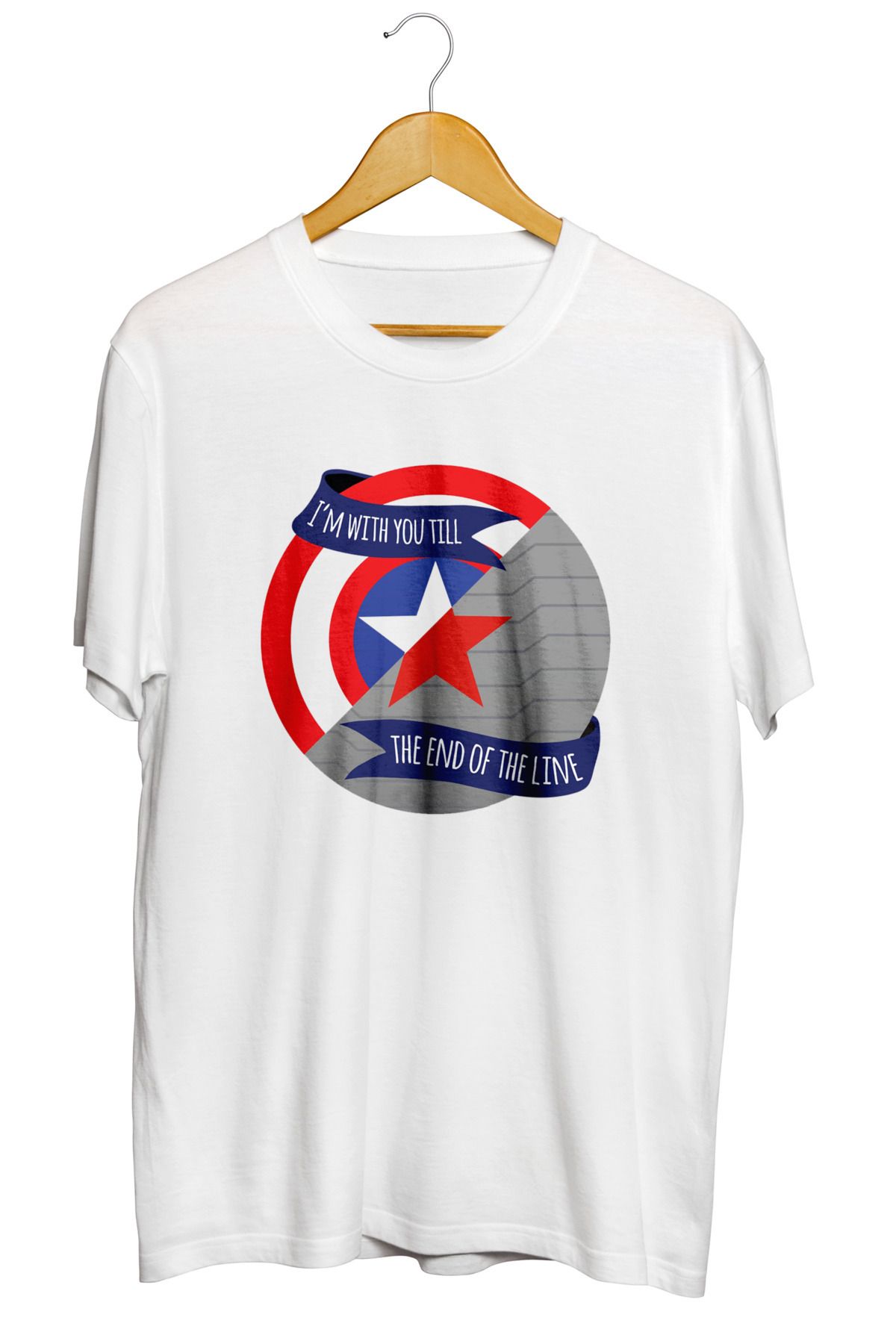 karikatürstore Kaptan Amerika Captain America Baskılı Kaliteli Tişört