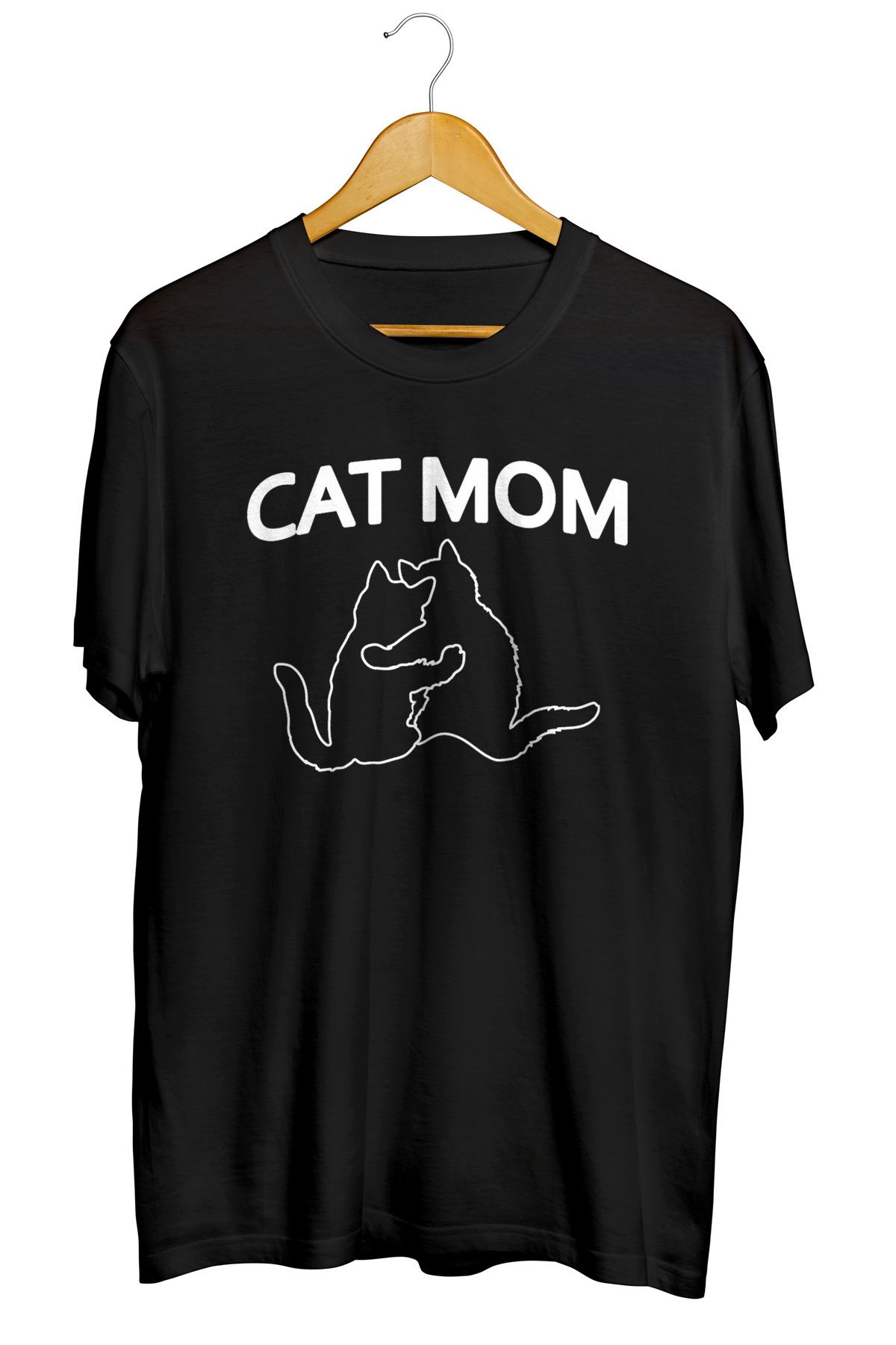 karikatürstore Cat Mom Baskılı Kaliteli Tişört