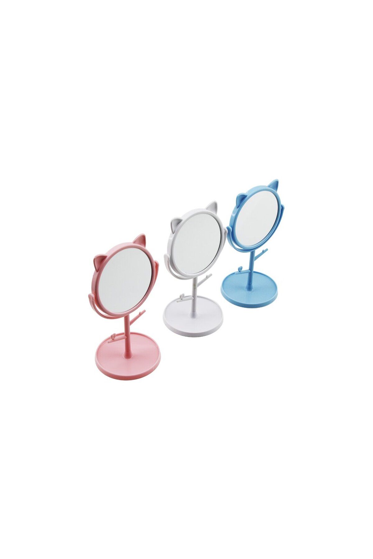 Findit 4 - 10CM YUVARLAK - KULAKLI TAKI ASKILIKLI PLASTİK MAKYAJ AYNASI (2818)
