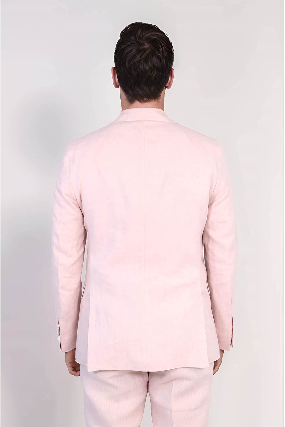 KETEN MONO YAKA-ÇİFT YIRTMAÇ TAKIM A.PEMBE — صورتی PRA-12807953-925170 — تصویر 6 از 6