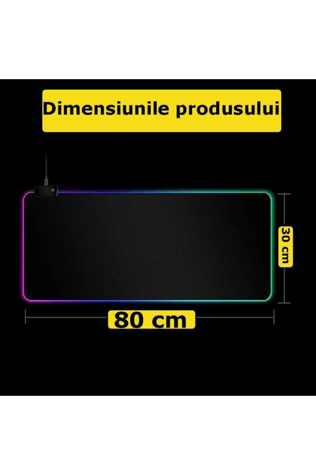 SIKS-Professional Gaming Mousepad, RGB LED, 13 Lighting Modes, 80x30 cm, Button For Changing Lights 6