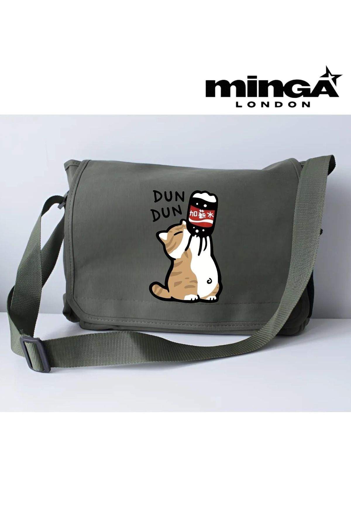 Minga London Dun Dun Cat Haki Postacı Çantası -Minga London