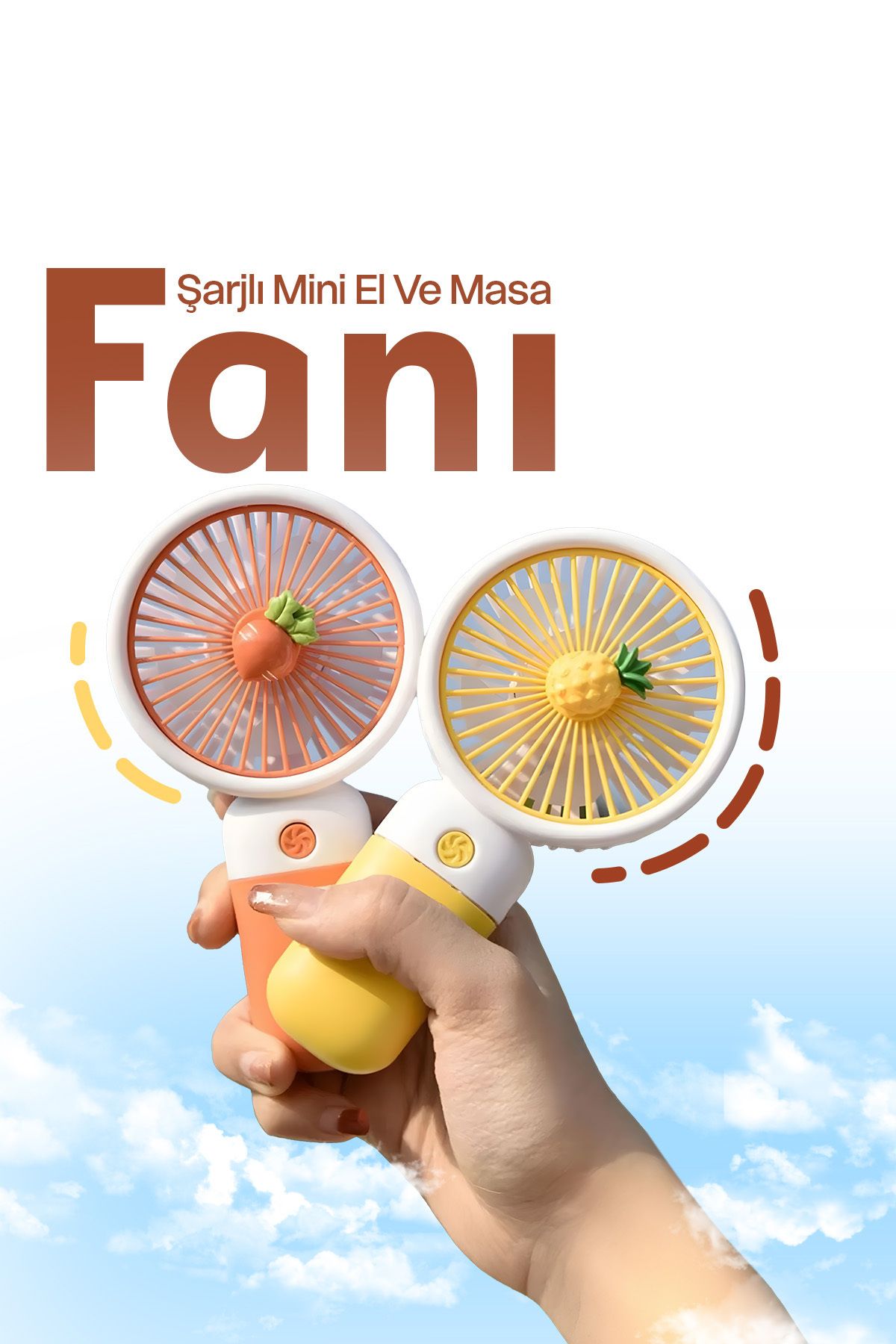 Tatlı Sebep Şarjlı Masa Ve El Fan Taşınabilir Şarjlı Edilebilir Mibfan