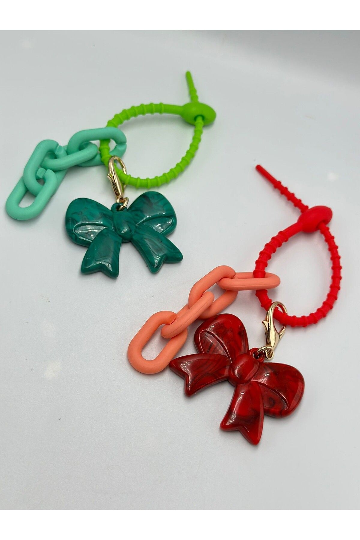 MyladyAccessoriess Zincir Ve Fiyonk Detay Çanta Aksesuarı Yeşil