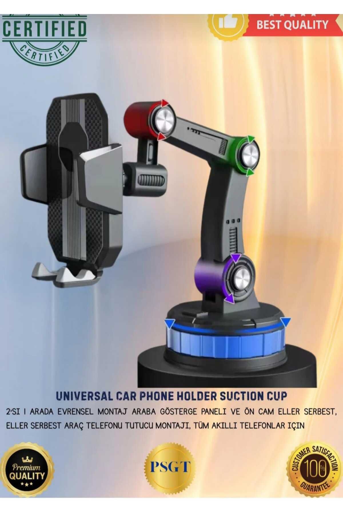EMKSHOP Araç içi Telefon Tutucu Ayarlanabilir Uzayabilen 360 Dönebilen Vantuzlu Cam ve Torpido için Uygun