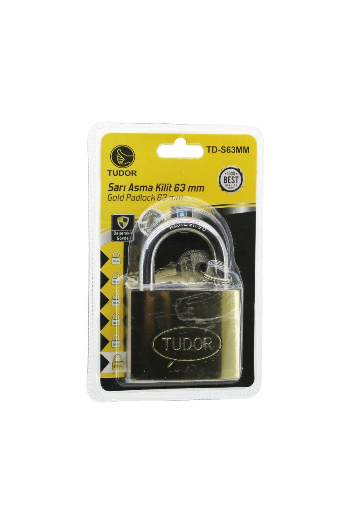 Findit TUDOR TD-S63MM VAKUMLU 63MM - SARI KISA KANCALI ASMA KİLİT (2818)