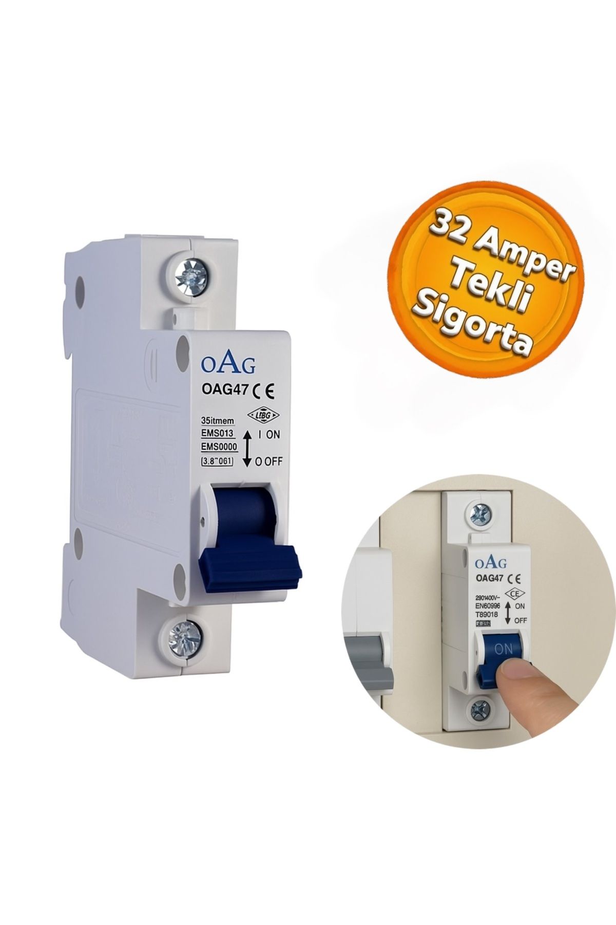 Oag Tek Kutuplu Otomatik Sigorta 1x32 Amper