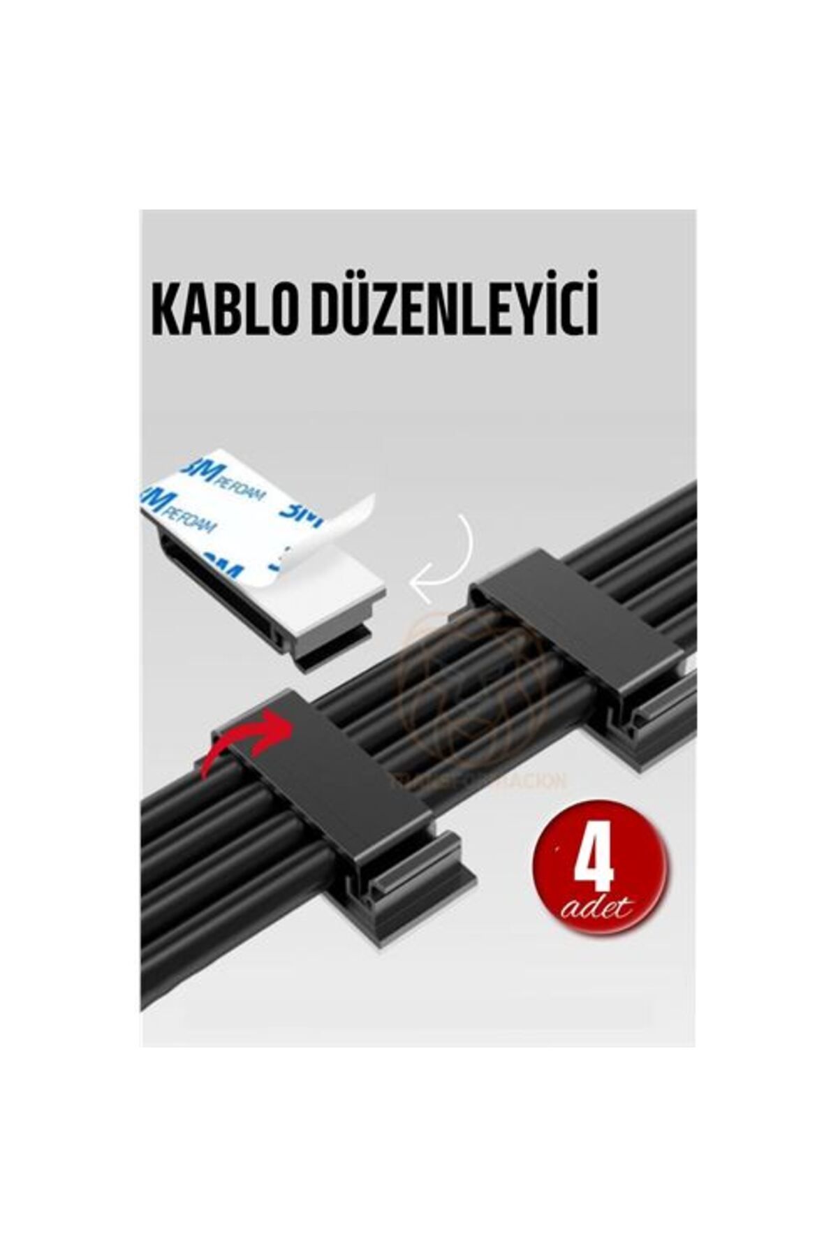 mrpurple Yapışkanlı Kablo Düzenleyici Klips 4 ADET - PRP4494-5970