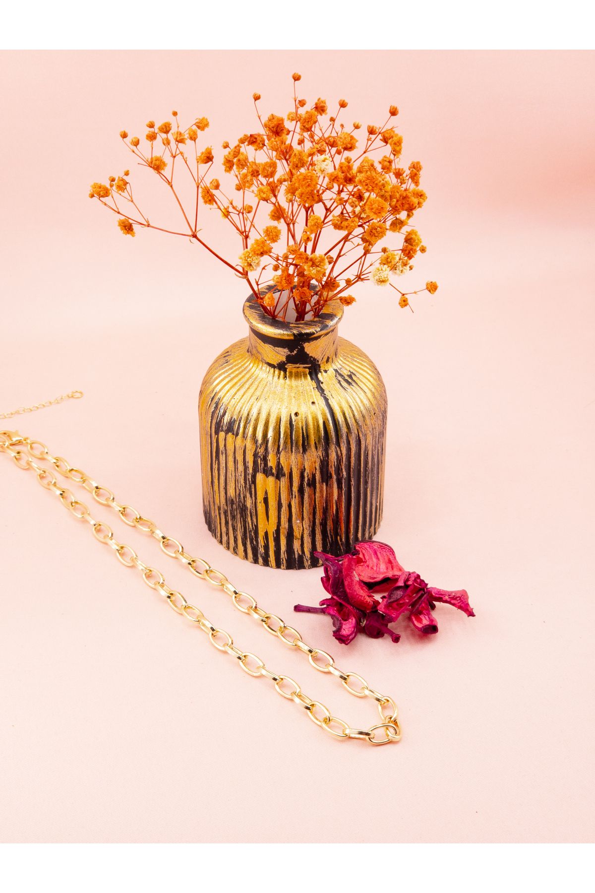 luree accessories Kalın Halka Zincir Çelik Kolye