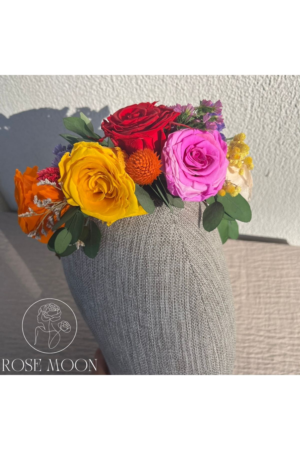 Tasarım RoseMoon El Yapımı Gül Tacı - Gerçek Güller