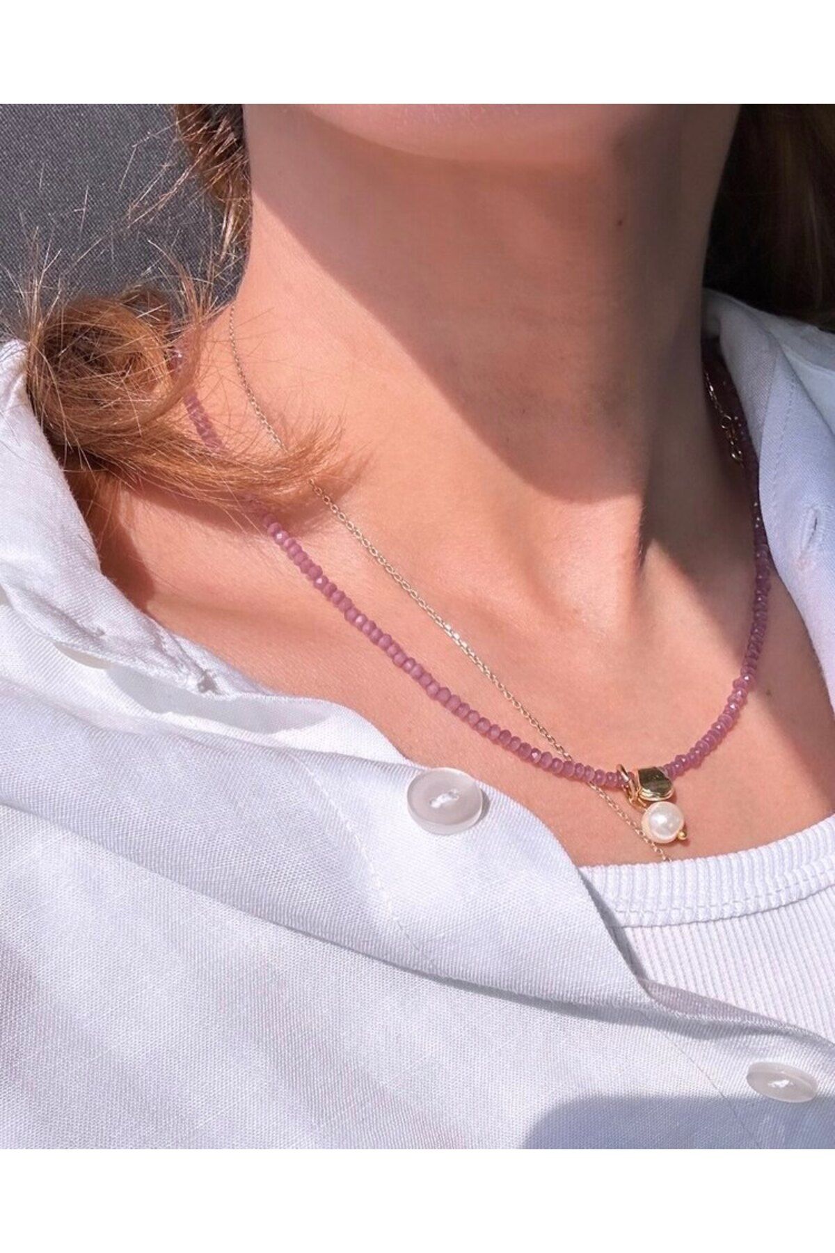 Rinacre Atelier İnci Charm Kristal Boncuk Kolye