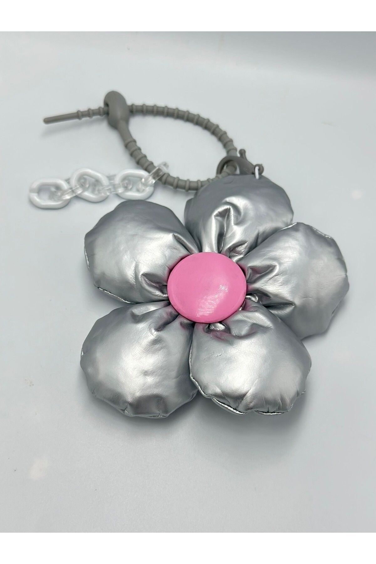 MyladyAccessoriess Gümüş Renk Çiçek Çanta Aksersuar